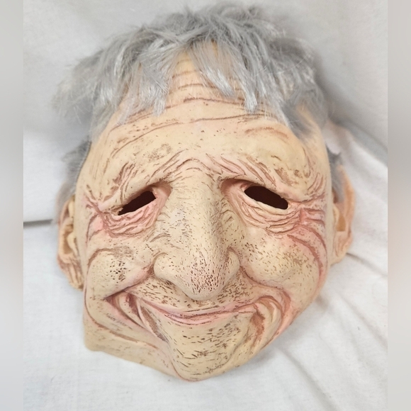 unbranded Other - Halloween Realistic Wrinkled Old Man Silver Hair Latex Mask‎ Unisex Adult I52